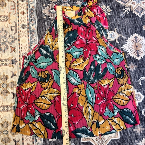 Anthropologie Maeve Women’s Floral Pleated Accordian Sheer Tank Top Size Large - Picture 11 of 11